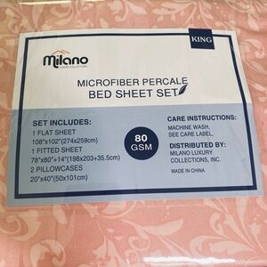 Milano LUXURY COLLECTIONS MICROFIBER PERCALE BED SHEET SET King